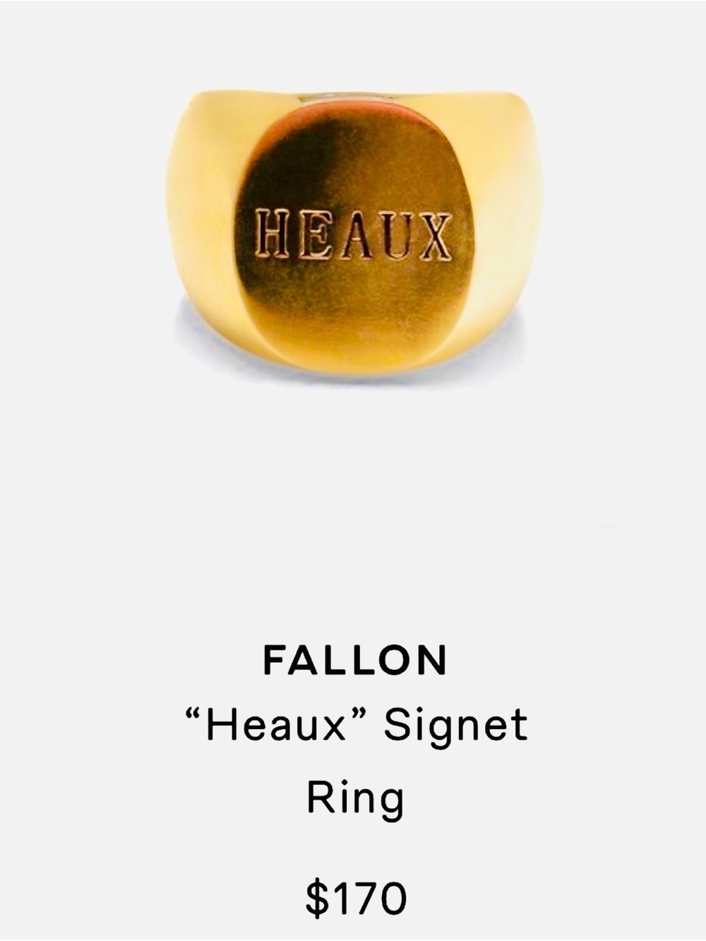 ♥️ Fallon “Heaux” Signet Ring 6.5
